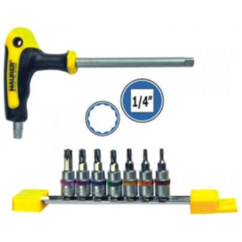 Set inserti torx a bussola 8 pezzi attacco 1/4'' acciaio satinato S2 - Foto 4
