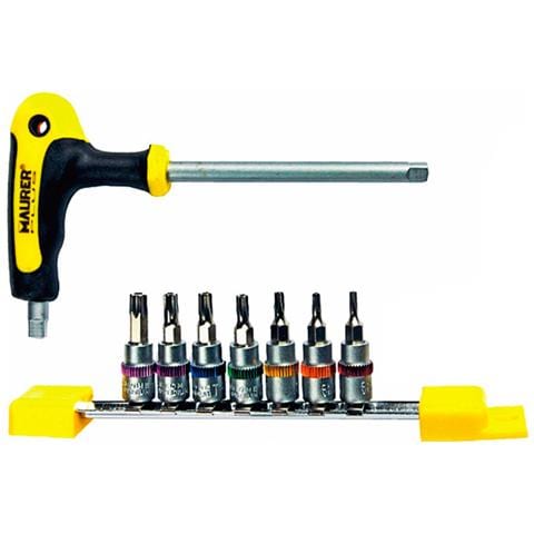 Set inserti torx a bussola 8 pezzi attacco 1/4'' acciaio satinato S2 - Foto 1