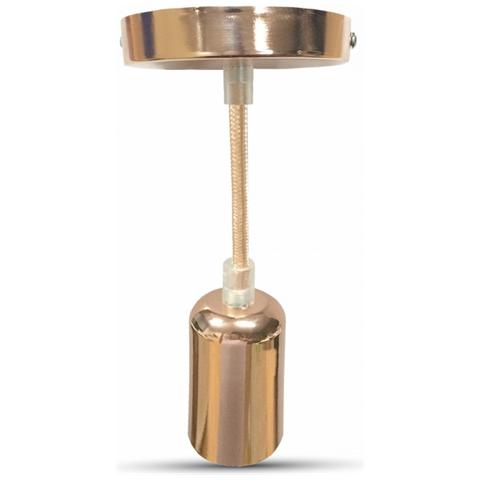 Lampadario A Sospensione Portalampada E27 Metallo Cromato Oro Vt-7448 3777 - Foto 1