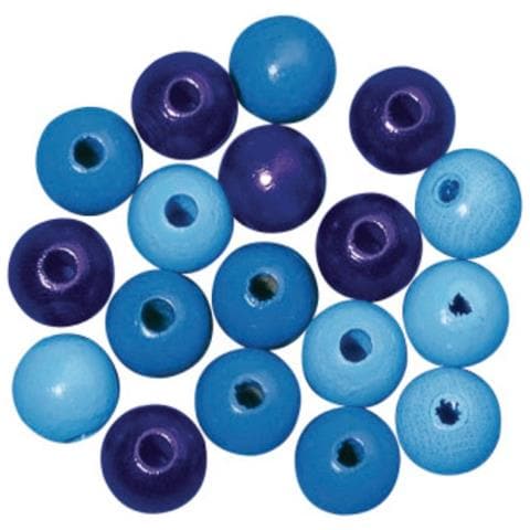 52 Pezzi - Perline In Legno Lucido Resistenti Ø10mm - Colore Blu /azzurro /celeste - Foto 2