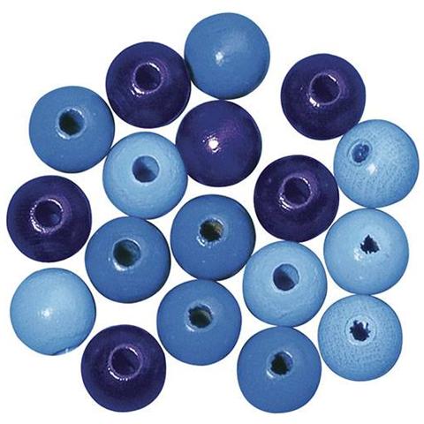 52 Pezzi - Perline In Legno Lucido Resistenti Ø10mm - Colore Blu /azzurro /celeste - Foto 1