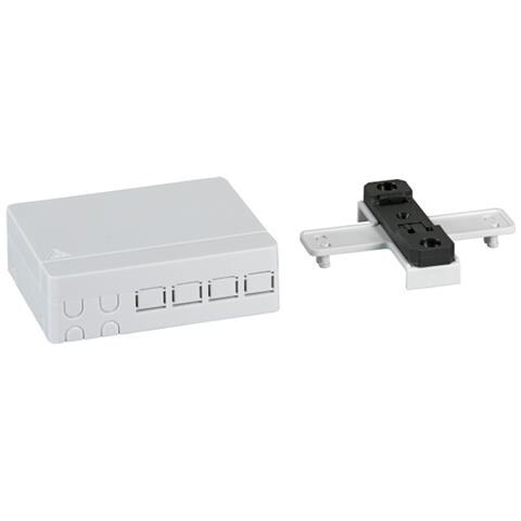 I-CASE FTTH-RAIL4 - Scatola di connessione indoor FTTH per 4 fibre, 4 adattatori, per guida DIN - Foto 1
