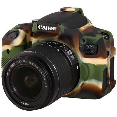 Camera Case In Silicone Custodia Protettiva Morbida Per Canon 750d Camouflage - Foto 1
