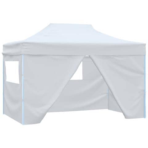 Tendone Per Feste Pieghevole Con 4 Pareti 3x4,5 M Bianco - Foto 1