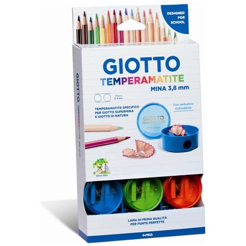 Temperamatite Giotto Per Mine 3,8Mm - Espositore Da 12 Pezzi - Foto 1