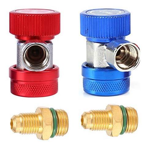 Regolabile Ac R134a Attacco Rapido Ac Ricarica Raccordi Adattatore Connect High Low Pressure Kit Di Conversione Sae Hvac Auto Aria Condizionata 14 - Foto 4
