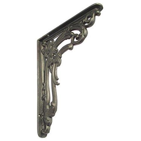 Coppia Di Ghisa Vittoriana Scroll Leaf Scaffale Staffe (15cm X 20cm) - Foto 2