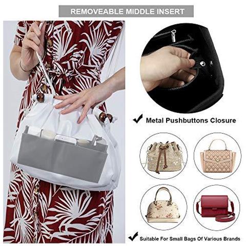 Feltro Sacchetto Dellorganizzatore Betoores Multi-tasca Borsa Inserto Dellorganizzatore Della Borsa Della Borsa Dellorganizzatore Sacchetto In Sacchetto Borsa Liner Tote Dellorganizzatore Del Sacchetto Nero - M - Foto 4