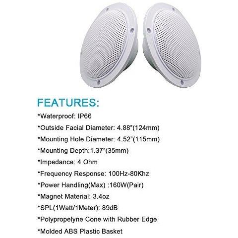160w 4 Pollici A Soffitto Altoparlante Kit Amplificatore Water Resistant Altoparlanti A Soffitto Per Il Bagno Della Casa Della Cucina Allaperto - Foto 4