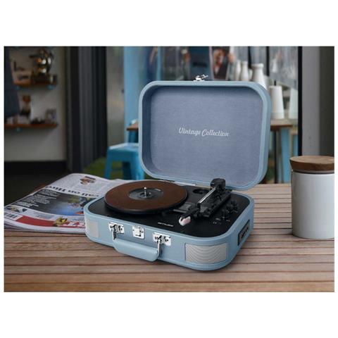 Mt-201 Bvb Giradischi Impianto Stereo Bt Usb Vintage Azzurro - Foto 8