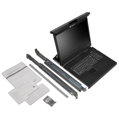 Avocent Console LCD 19" di accesso locale al rack con switch KVM 16 porte digitale o analogico AutoView 2216, USB KB, RAK Key per accesso digitale e 16 cavi MPUIQ-VMCHS-US INTL - Foto 3