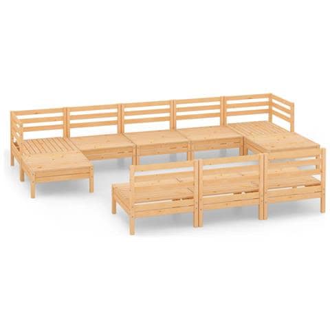 Set Salotto da Giardino 10 pz in Legno Massello di Pino - Foto 1