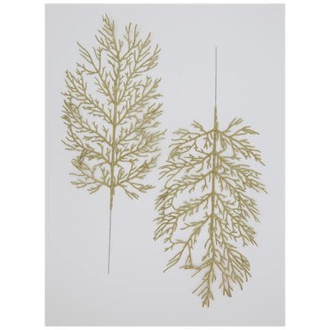 Foglie In Filigrana Artificiale Decorazione Natalizia Confezione Da 5 Oro - Foto 10