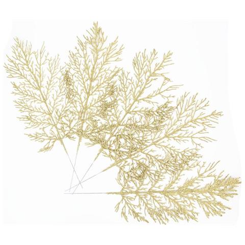 Foglie In Filigrana Artificiale Decorazione Natalizia Confezione Da 5 Oro - Foto 1