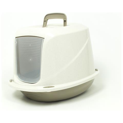 Lettiera Toilette Per Gatti Con Coperchio E Sportello 45x36x32,5cm Mod 700098 Beige - Foto 1