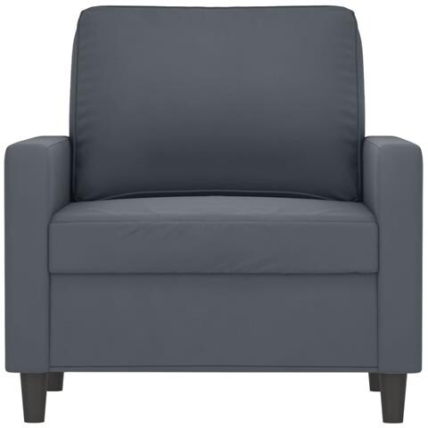 Poltrona Grigio Scuro 60 Cm Velluto - Foto 3