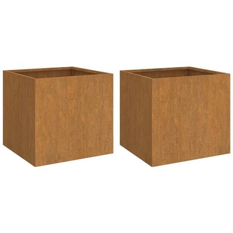 Fioriere 2 Pz 32x30x29 Cm Acciaio Corten - Foto 2