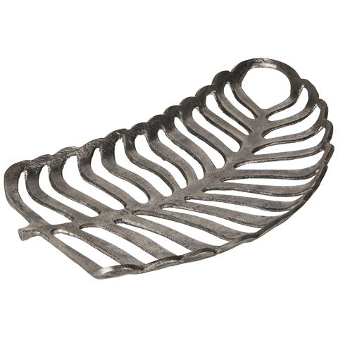 Set Di 2 Piattini Portaoggetti Foglia Amnisos Metallo Argento - Foto 2