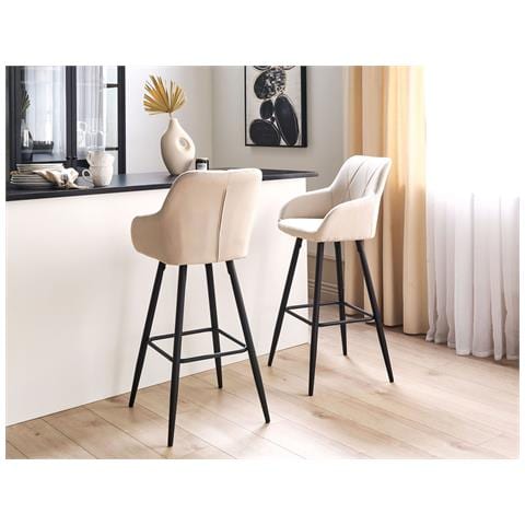 Set Di 2 Sedie Alte Darien Beige Chiaro - Foto 1
