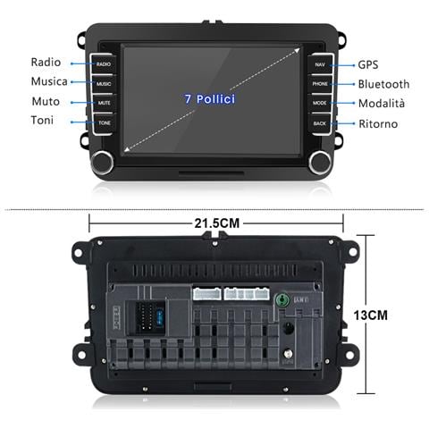 Autoradio Per Vw Golf 5 6 Plus Polo Passat Tiguan Seat, 7 Pollici Android Car Radio [2g+32gb] Con Carplay /android Auto Gps Bluetooth Wifi Fm Rds Eq Comandi Al Volante - Foto 2