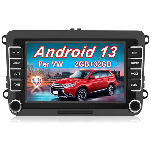 Autoradio Per Vw Golf 5 6 Plus Polo Passat Tiguan Seat, 7 Pollici Android Car Radio [2g+32gb] Con Carplay /android Auto Gps Bluetooth Wifi Fm Rds Eq Comandi Al Volante - Foto 1