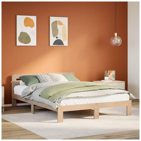 Letto Senza Materasso 120x200 Cm In Legno Massello Di Pino - Foto 1