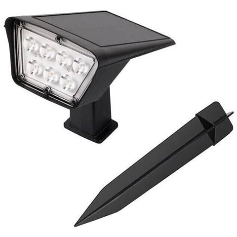 Faretto 7 Led Luce Bianca Picchetto Da Terra Pannello Solare Lampada A Muro Ip65 - Foto 7