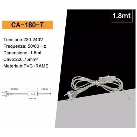 Prolunga Spina Interruttore On Off Ricambio X Lampade Da Tavolo Cavo Trasparente - Foto 4
