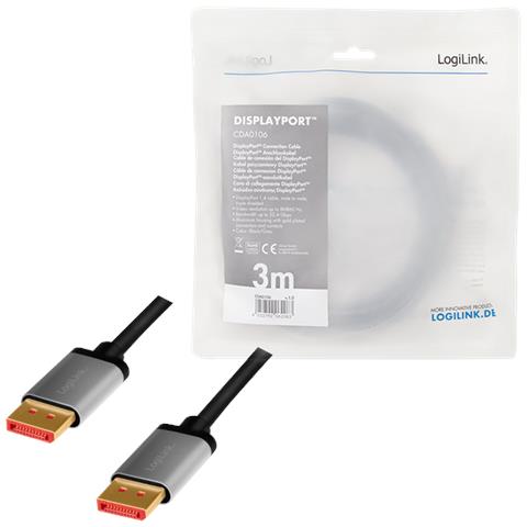 CDA0106 cavo DisplayPort 3 m Nero, Grigio - Foto 4