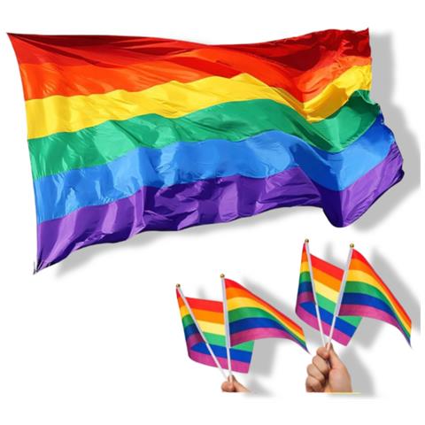 Bandiera Arcobaleno 150x90cm Per Eventi Lgbtq - Perfetta Per Parate E Decorazioni! - Foto 2