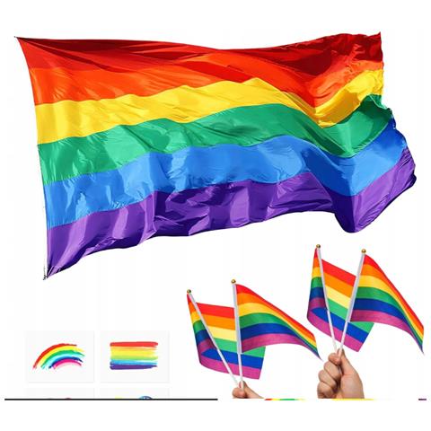 Bandiera Arcobaleno 150x90cm Per Eventi Lgbtq - Perfetta Per Parate E Decorazioni! - Foto 1