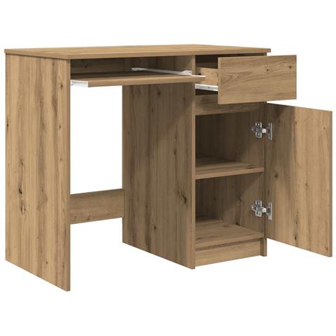 Scrivania Rovere Artigianale 86x49x76 cm in Legno Multistrato - Foto 2