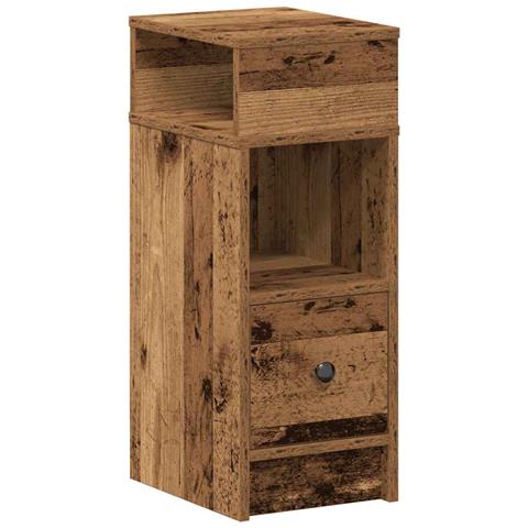 Comodino Con Cassetto Legno Antico 25x31x66 Cm - Foto 2