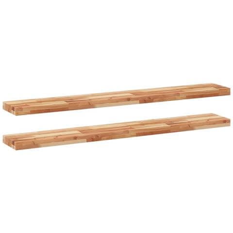 Mensole Da Parete 2 Pz 140x20x4 Cm Legno Acacia Rifinito A Olio - Foto 2