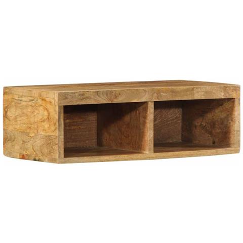 Mobile Tv A Parete 60x30x19 Cm Legno Grezzo Massello Di Mango - Foto 1