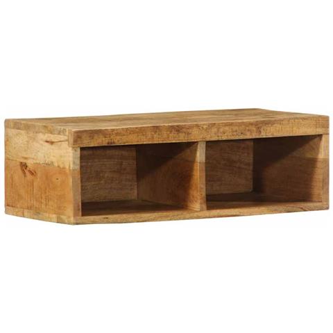 Mobile Tv A Parete 60x30x19 Cm Legno Grezzo Massello Di Mango - Foto 2