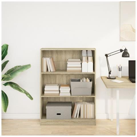Libreria Rovere Sonoma 80x24x109 Cm In Legno Multistrato - Foto 3