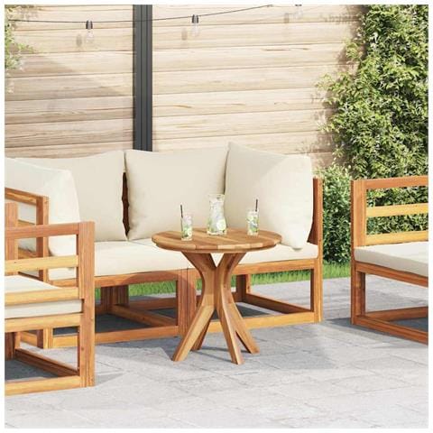 Tavolo da caffè da giardino Ø55x51 cm in legno massello di teak - Foto 2