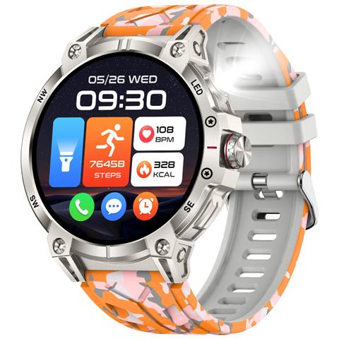 Smartwatch Multifunzione Con Monitoraggio Della Salute E Bluetooth Per Chiamate Grey+orange - Foto 2