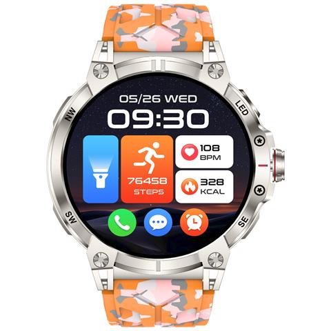 Smartwatch Multifunzione Con Monitoraggio Della Salute E Bluetooth Per Chiamate Grey+orange - Foto 7