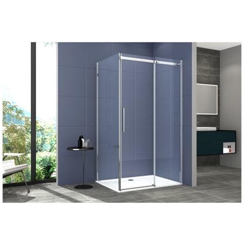 Box Doccia 2 Lati 70x130 Cm Senza Telaio H200 Cm Da 8mm: Lato Fisso + Porta Scorrevole Fiore Satinato - Foto 1