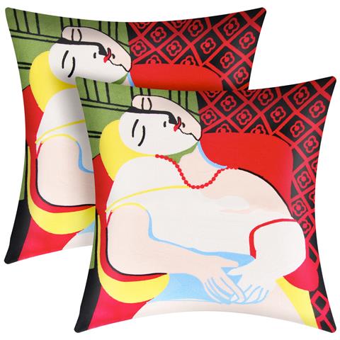 Set Di 2 Copricuscini 45x45 Cm Ricamati Art Emeris - Foto 2