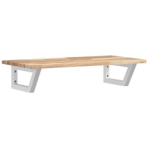 Ripiano A Parete Per Lavabo In Acciaio E Massello Di Acacia - Foto 1