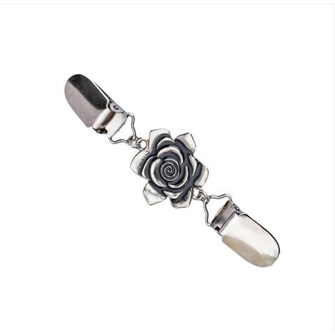 Clip Vintage Per Scialle - Fermaglio Antiscivolo Per Maglioni E Cardigan Silver - Foto 1