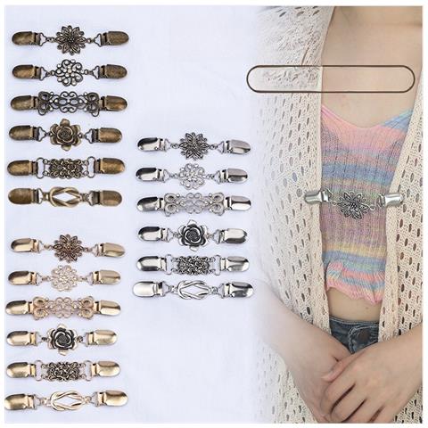 Clip Vintage Per Scialle - Fermaglio Antiscivolo Per Maglioni E Cardigan Silver - Foto 4