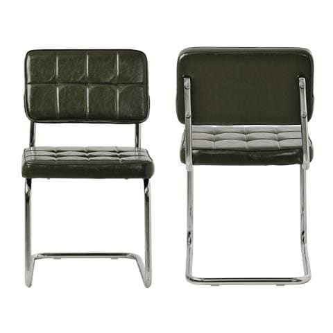 Set Di 2 Sedie Cantilever In Similpelle Verde Cachi Maria - Foto 9