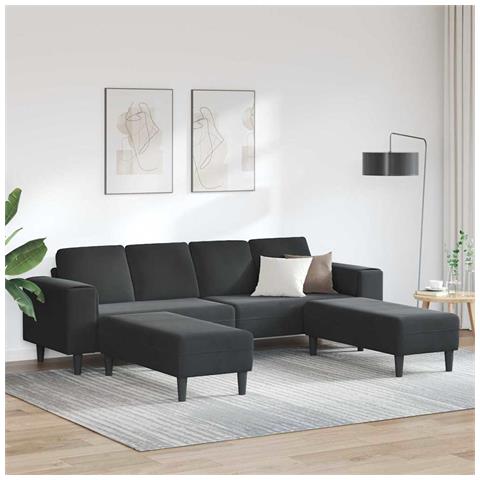 Set di divani 3 pcs Nero Velluto - Foto 2