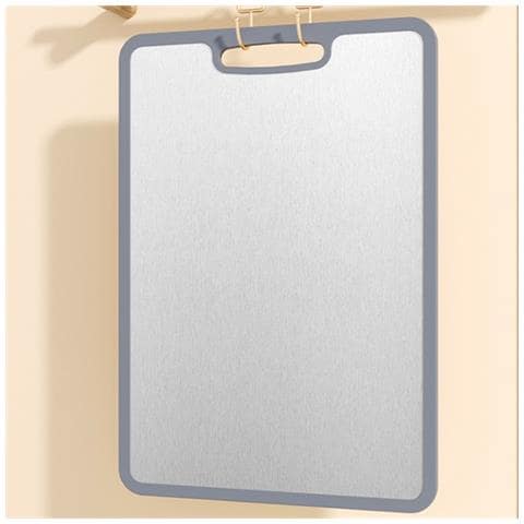 Tagliere In Acciaio Inossidabile 304 Con Bordo In Silicone - Antiscivolo, Antibatterico, Reversibile M - Foto 2