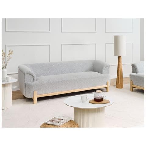 Divano 3 Posti Alnor Tessuto Grigio Chiaro - Foto 1