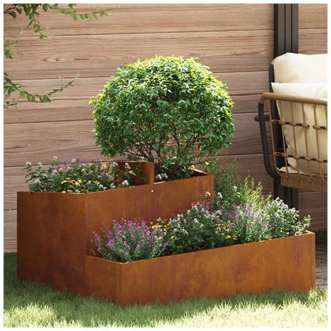 Vaso da giardino Marrone 80 x 80 x 50 cm acciaio corten - Foto 2